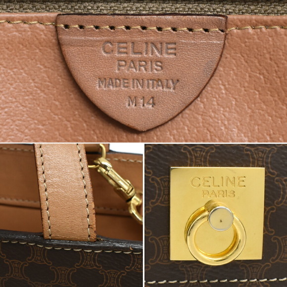 Celine Macadam Leather 2way Shoulder Handbag Brown - Picture 9 of 9